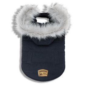 Touchdog 'Eskimo-Swag' Duck-Down Parka Dog Coat (Color: NAVY, size: X-Small)